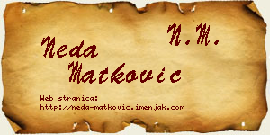 Neda Matković vizit kartica